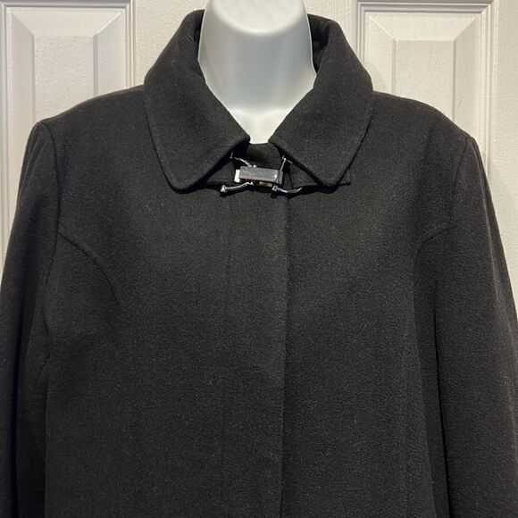 Tower‎ By London Fog Black Wool Blend Button Up Car Coat Size L - Picture 2 of 15